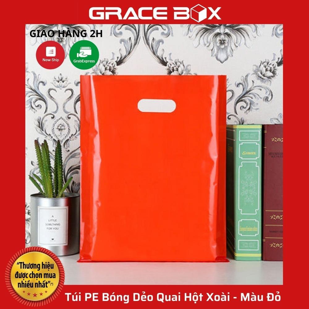 1 Kg Túi PE Bóng Dẻo - Nhiều Màu - Quai Hột Xoài Đựng Phụ Kiện, Quần Áo - Siêu Thị Bao Bì Grace Box