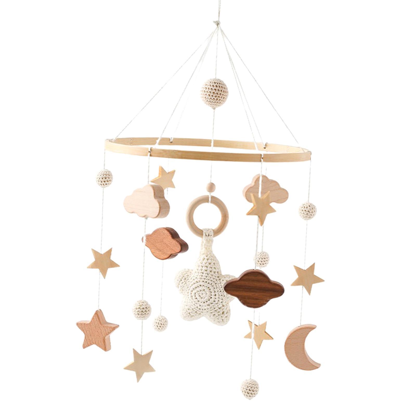 Wood Nursery Crib Mobile Photography Props for Toddler Infant Ornaments