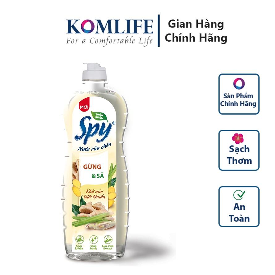 Nước rửa chén bát SPY thiên nhiên 380 ml hương Quế, hương Gừng Sả thơm dịu nhẹ