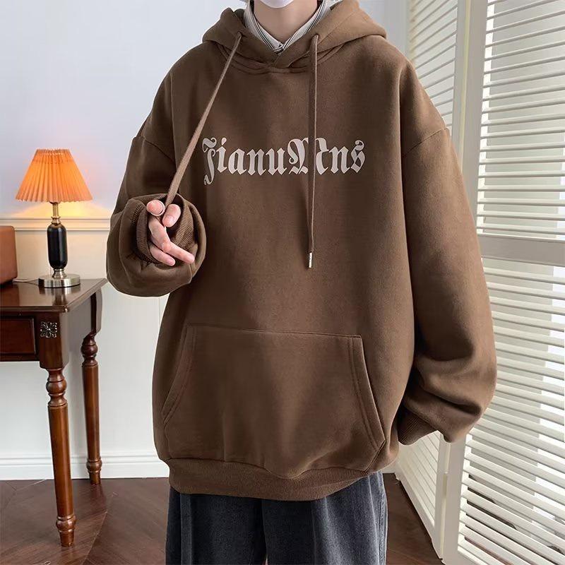 Áo Hoodie Nỉ Tay Dài Dáng Rộng In Chữ Chống Dầu Thời Trang Hàn Quốc Dành Cho Nam Nữ