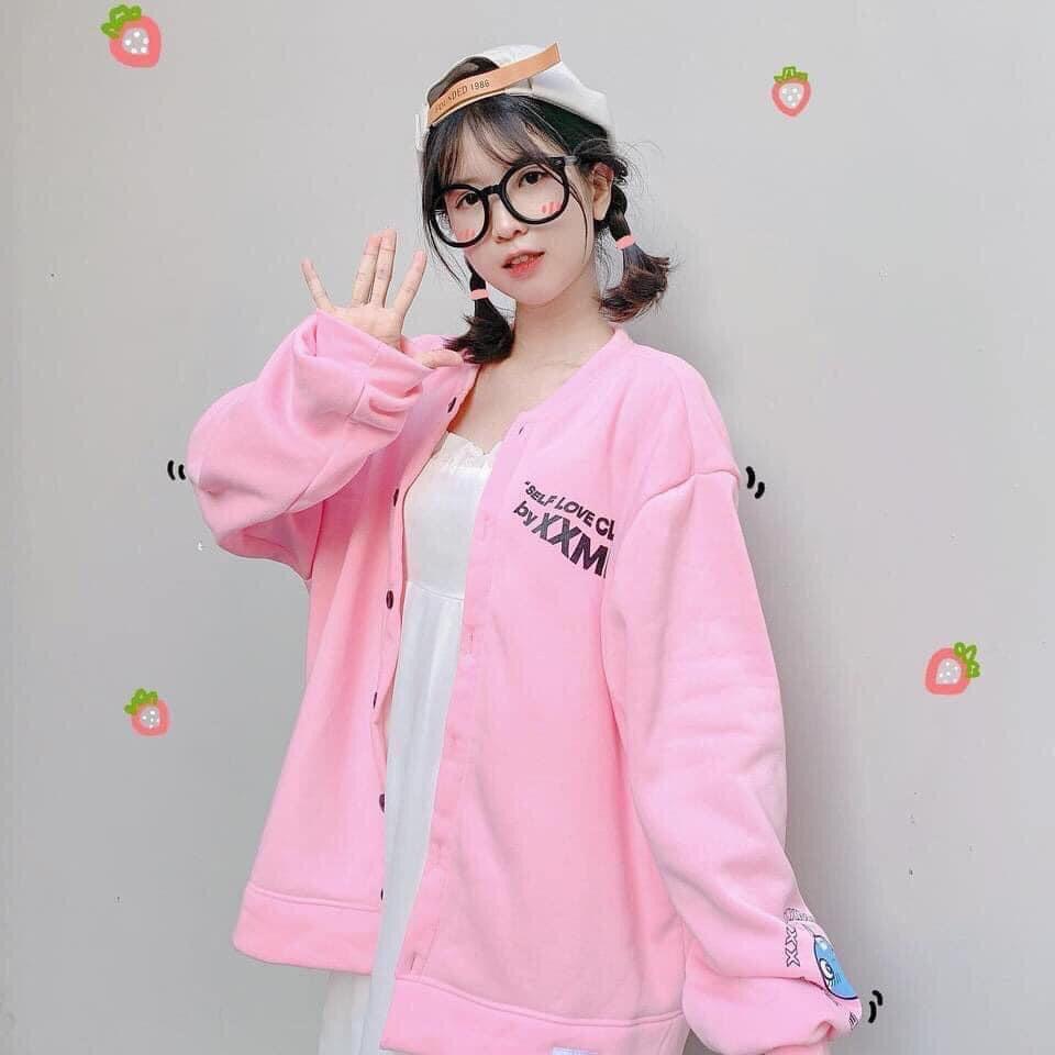 Áo Khoác Nỉ Cài Cúc XXME Nhiều Màu Dáng Rộng Thu Đông