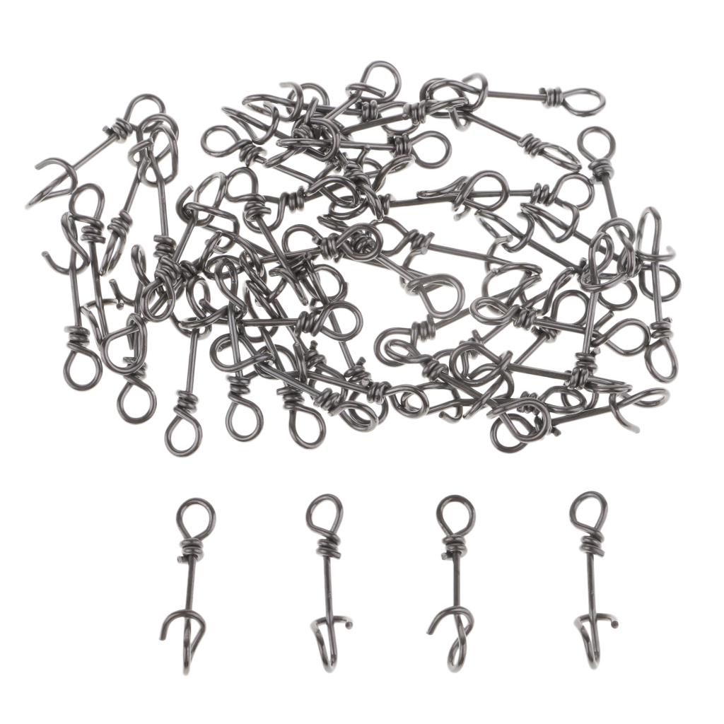 50 Pieces Steel Quick Lock Fishing Snap Clip Swivel Connector 10mm