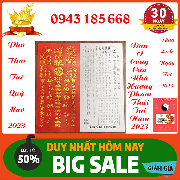 Combo Bộ Giải Hạn Thái Tuế Năm 2023 Cho Tuổi Tý Ngọ Mão Dậu Thìn