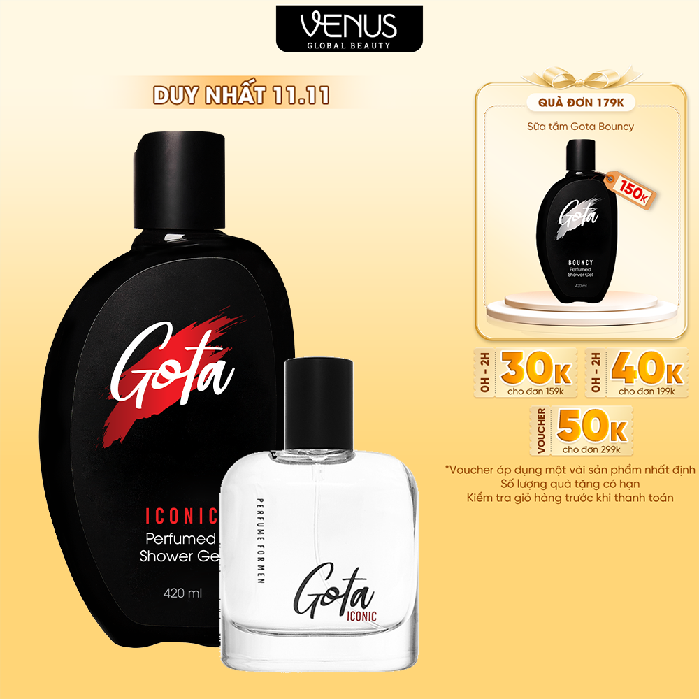 Bộ đôi Nước hoa Và Sữa tắm Nam Gota Iconic Chính Hãng: Nước Hoa Nam 50ml+ Sữa
Tắm Nam 420ml