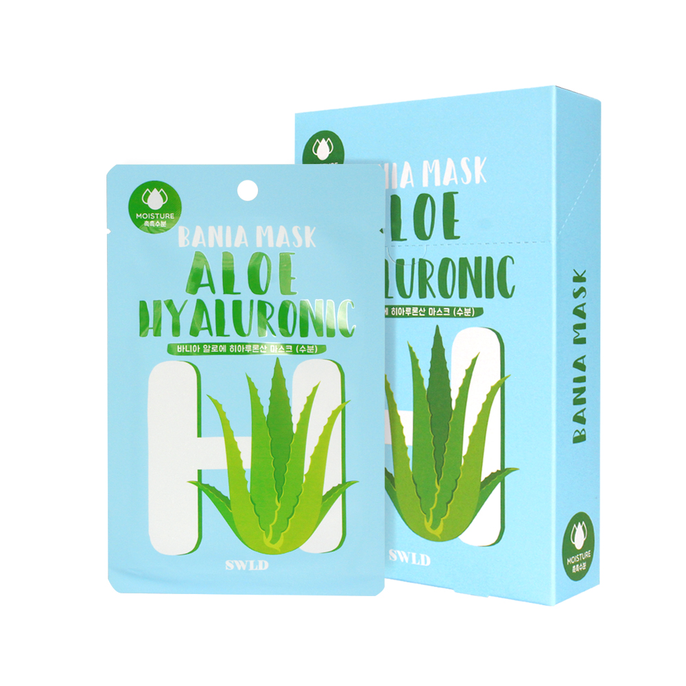 MẶT NẠ CUNG CẤP NƯỚC CHIẾT XUẤT TỪ LÔ HỘI DÀNH CHO DA DẦU BANIA ALOE HYALURONIC MASK (1 HỘP 10 MIẾNG 23g)