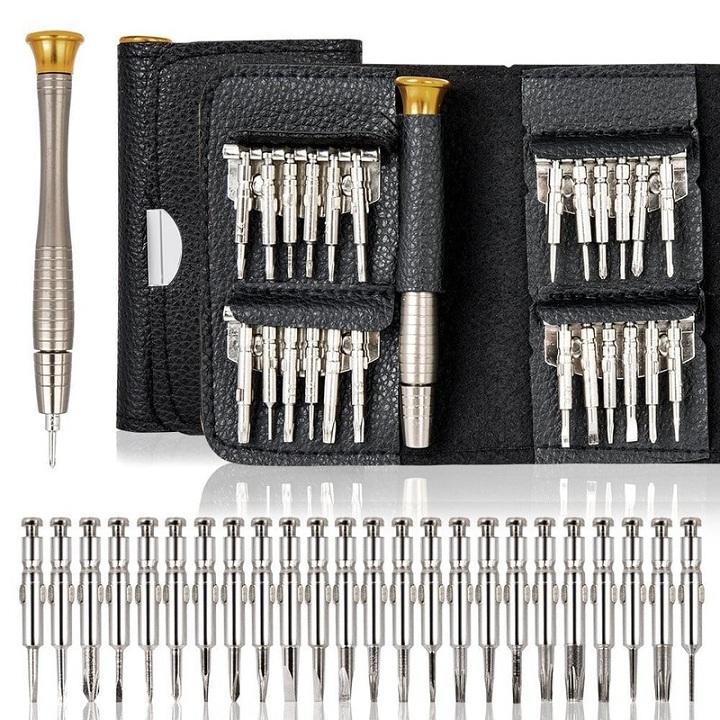 Bộ Vặn Vít 24 Đầu Thép Tặng Bao Da