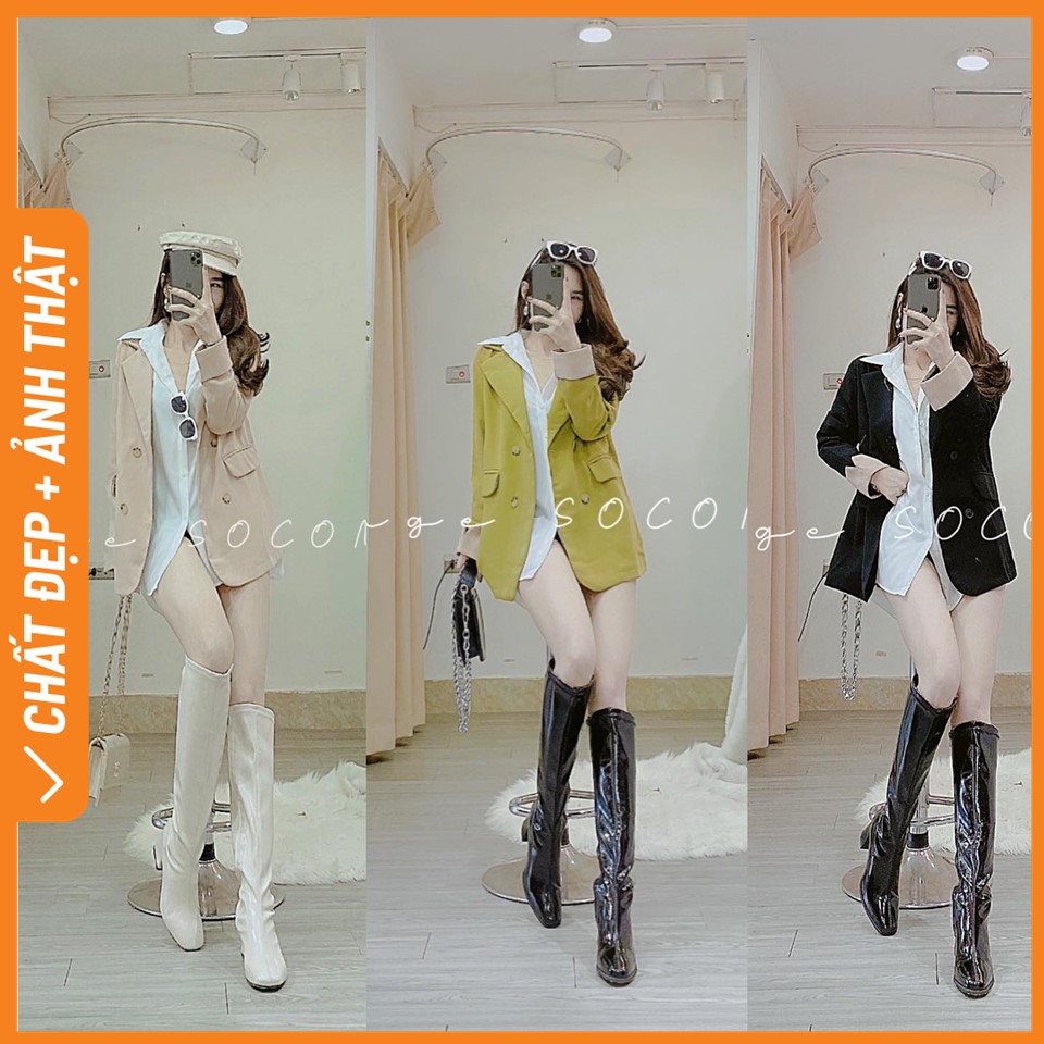 Áo khoác vest blazer nữ áo blazer kiểu dáng sang chảnh Socomo A882022