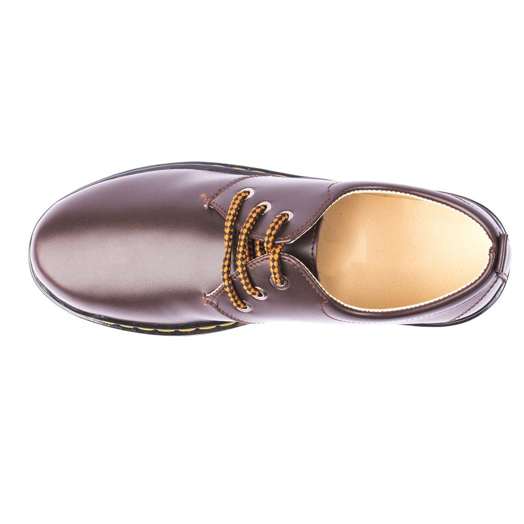 Giày Boot Nam Cổ Ngắn Màu Nâu Da Trơn Cực Đẹp Và Phong Cách Để Khâu Chắc Chắn - M353-NAU- Kèm Vòng Phong Thủy Gỗ Mun