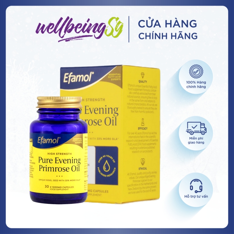 Viên Uống Bổ Sung Dầu Hoa Anh Thảo Nguyên Chất Efamol Pure Evening Primrose Oil, Giúp Cân Bằng Nội Tiết Tố, Bảo Vệ Và Làm Sáng Da