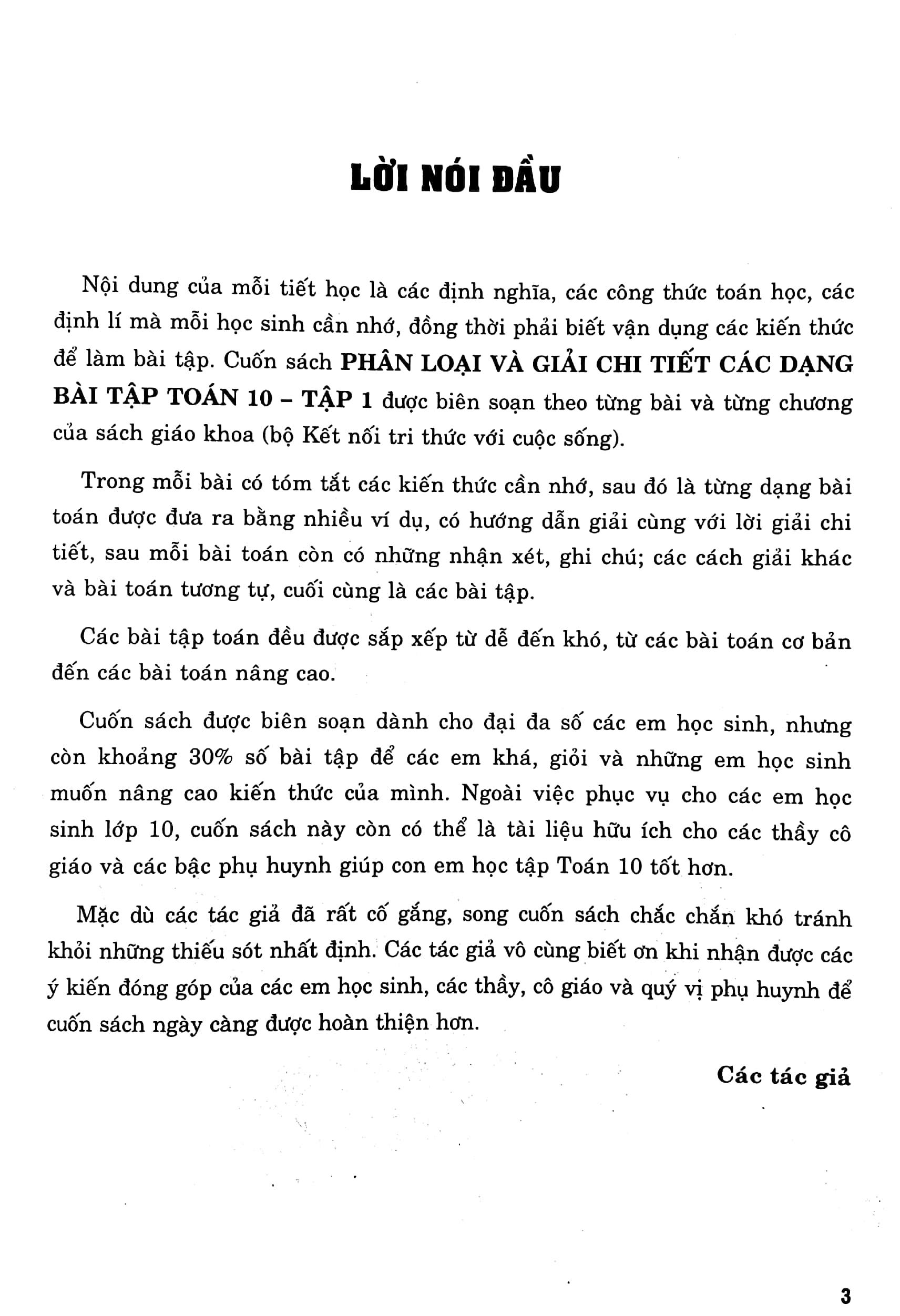 Phân Loại Và Giải Chi Tiết Các Dạng Bài Tập Toán 10 - Tập 1 (Dùng Kèm SGK Kết Nối Tri Thức Với Cuộc Sống)