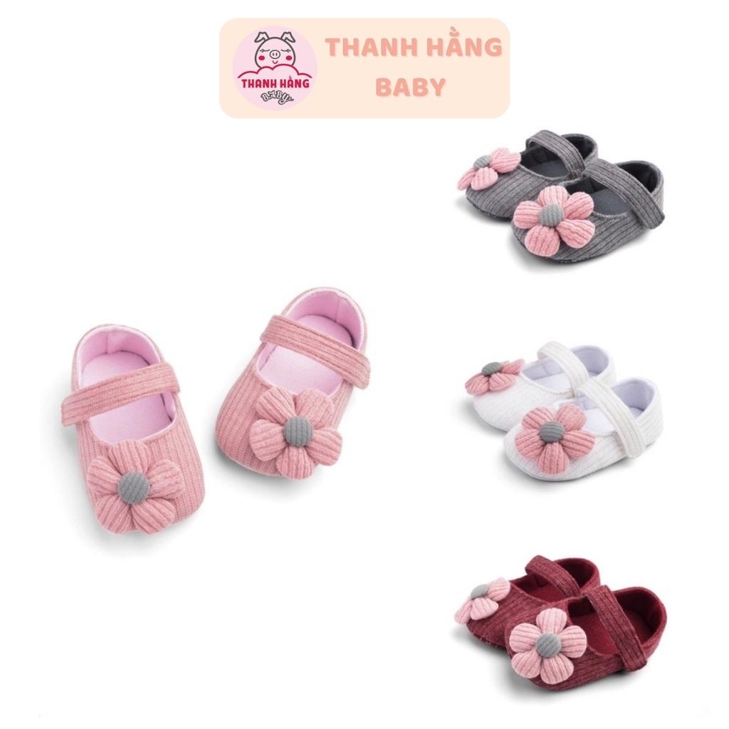 Giày Tập Đi Cho Bé Gái , Giày Hoa Trẻ Em Thanh Hằng Baby Từ 11 - 13 Cm