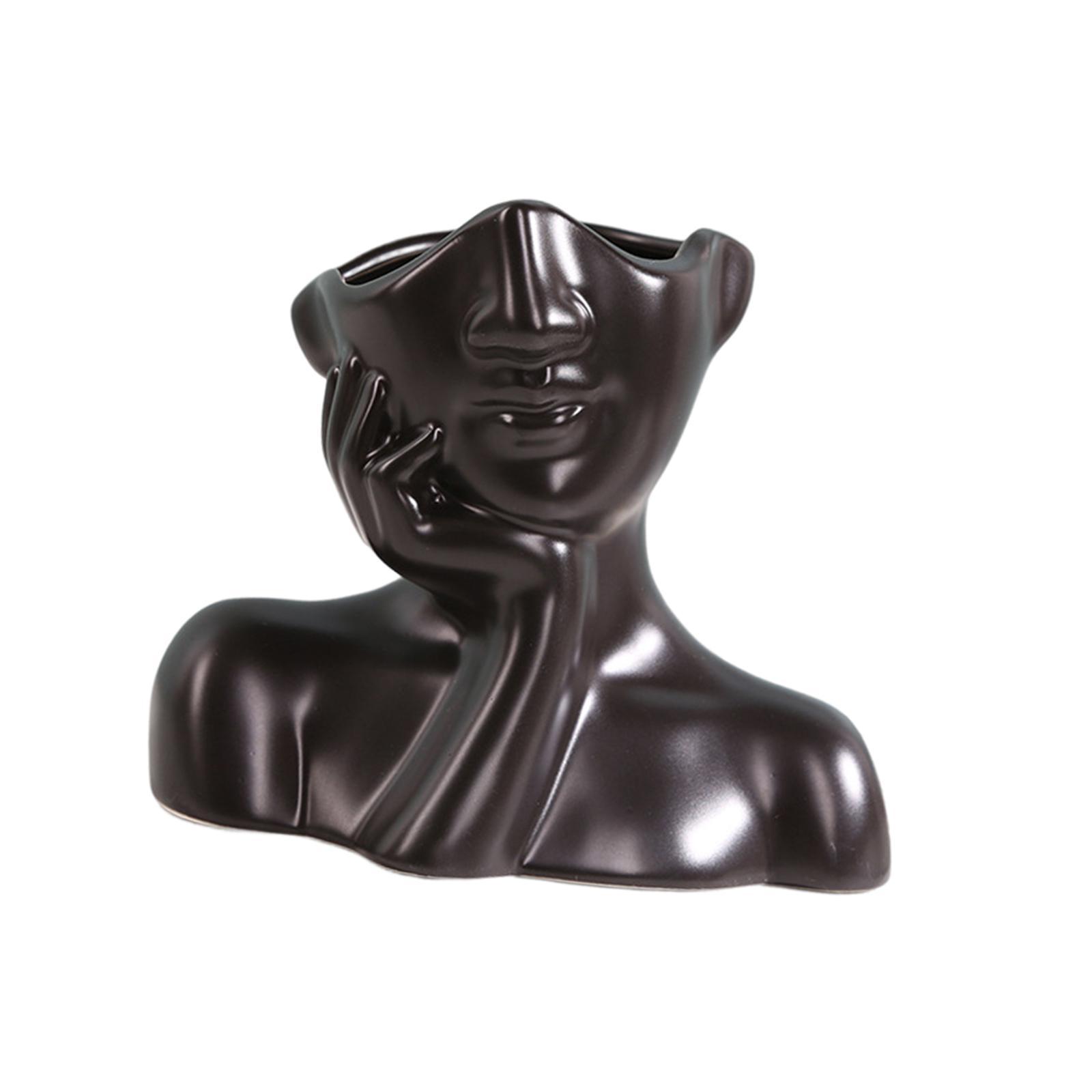Face Vase Flower Vase Modern Statue Head Shaped Vase for Table Wedding Shelf