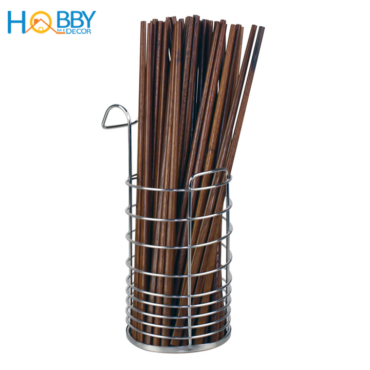 Ống đựng đũa muỗng gắn vào thành kệ chén inox 304 Hobby home decor OD1
