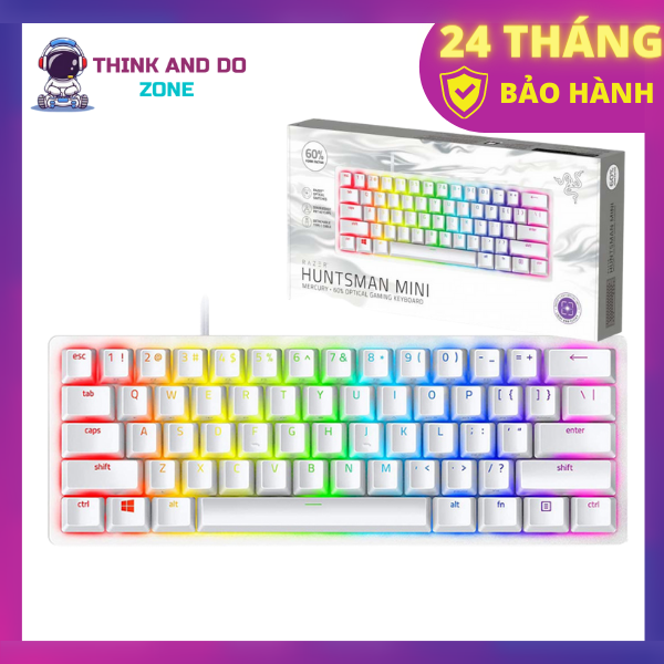 Bàn phím Razer Huntsman Mini-Trắng-60% Optical-Linear Red Switch_RZ03-03390400-R3M1-Hàng chính hãng
