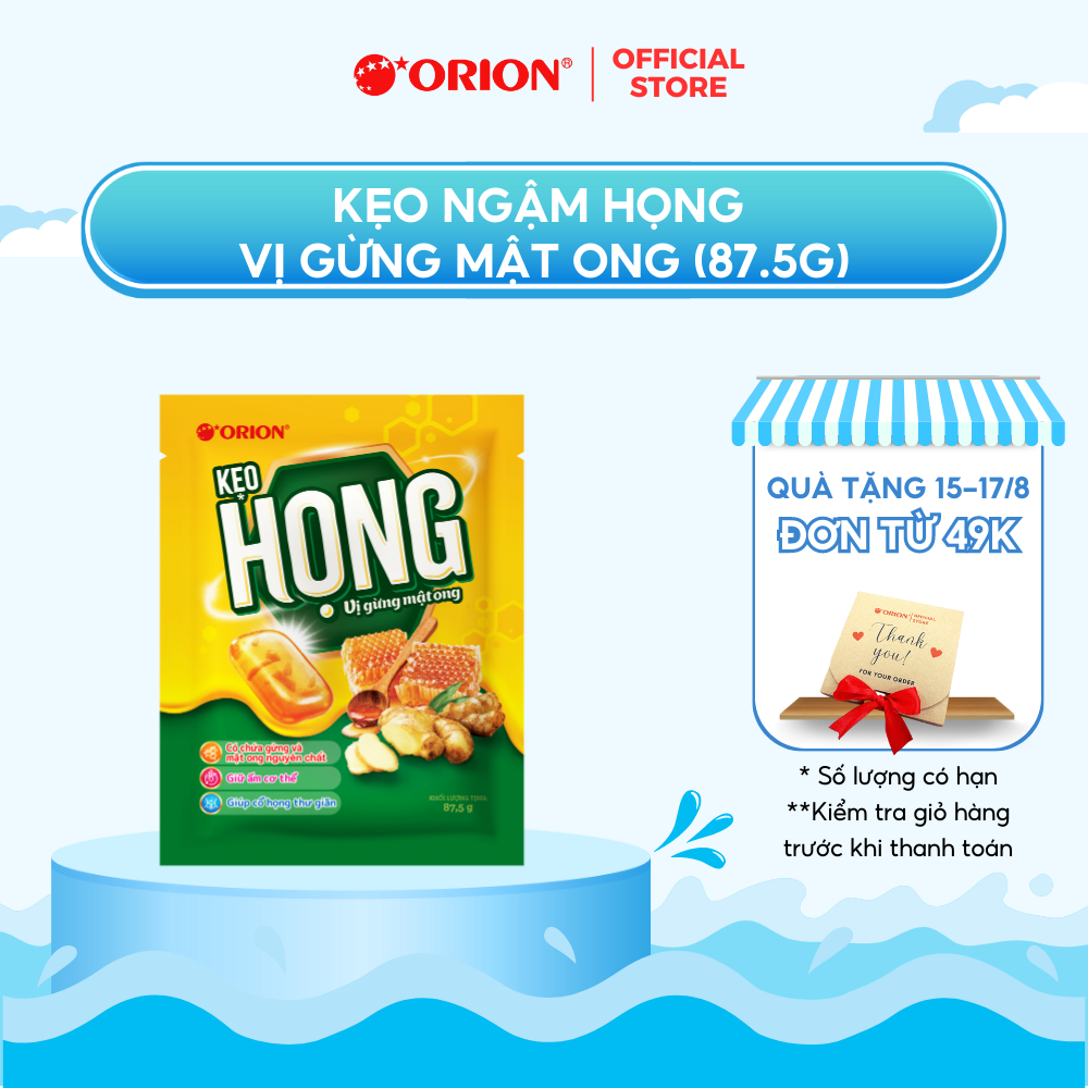 Kẹo ngậm HỌNG vị GỪNG MẬT ONG gói 87.5G