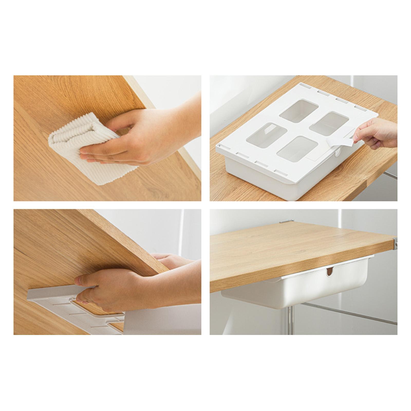 Hidden Desktop Drawer Tray Pen Stationery Storage Box for Office