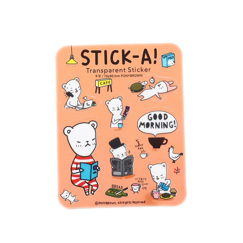 Bộ 7 tấm sticker trang trí gấu Stick-A