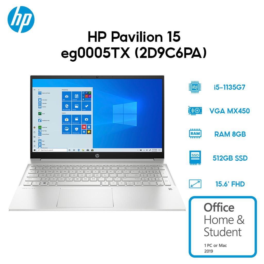 Laptop HP Pavilion 15-eg0005TX 2D9C6PA i5-1135G7 8GB 512GB MX450 15.6' Hàng Chính Hãng