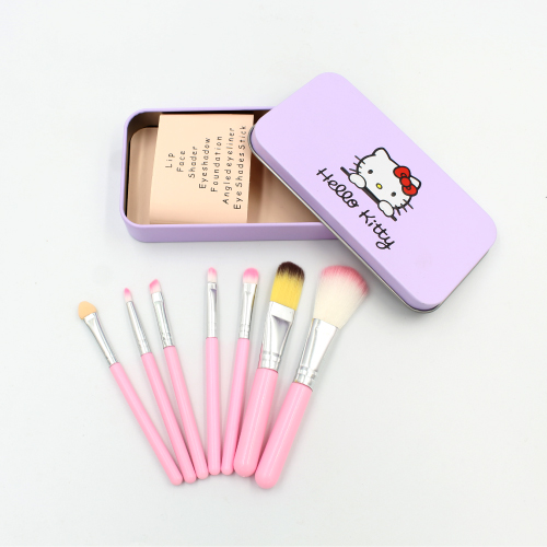 Bộ Cọ Trang Điểm Hello Kitty Màu Hồng 7 Món Tiện Dụng