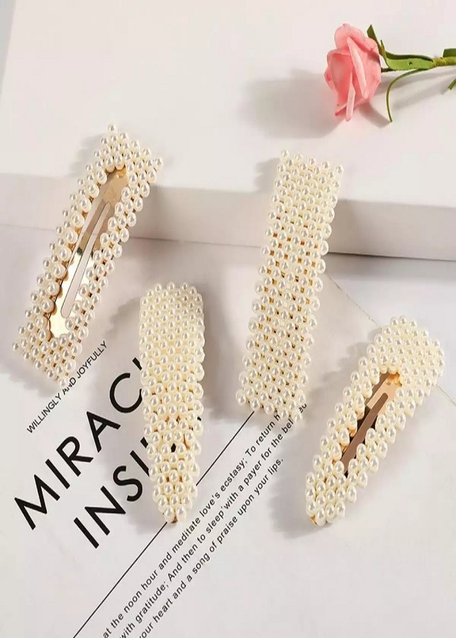 Set 4 Kẹp Tóc Ngọc Trai Thời Trang Hàn Quốc Siêu Hot