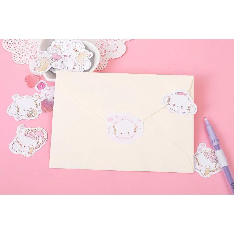 Bộ 45 Sticker Hàn Quốc hình Cún Dễ Thương dán trang trí E92