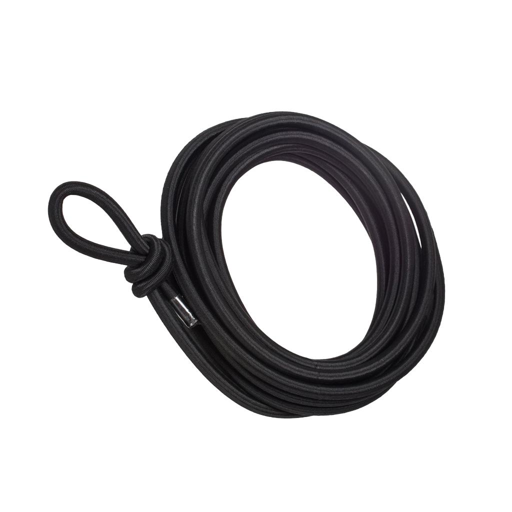 5mm x 5 Meters Black Elastic Bungee Rope Heavy Duty Shock Cord Tie Down Roof Racks Trailers Boats