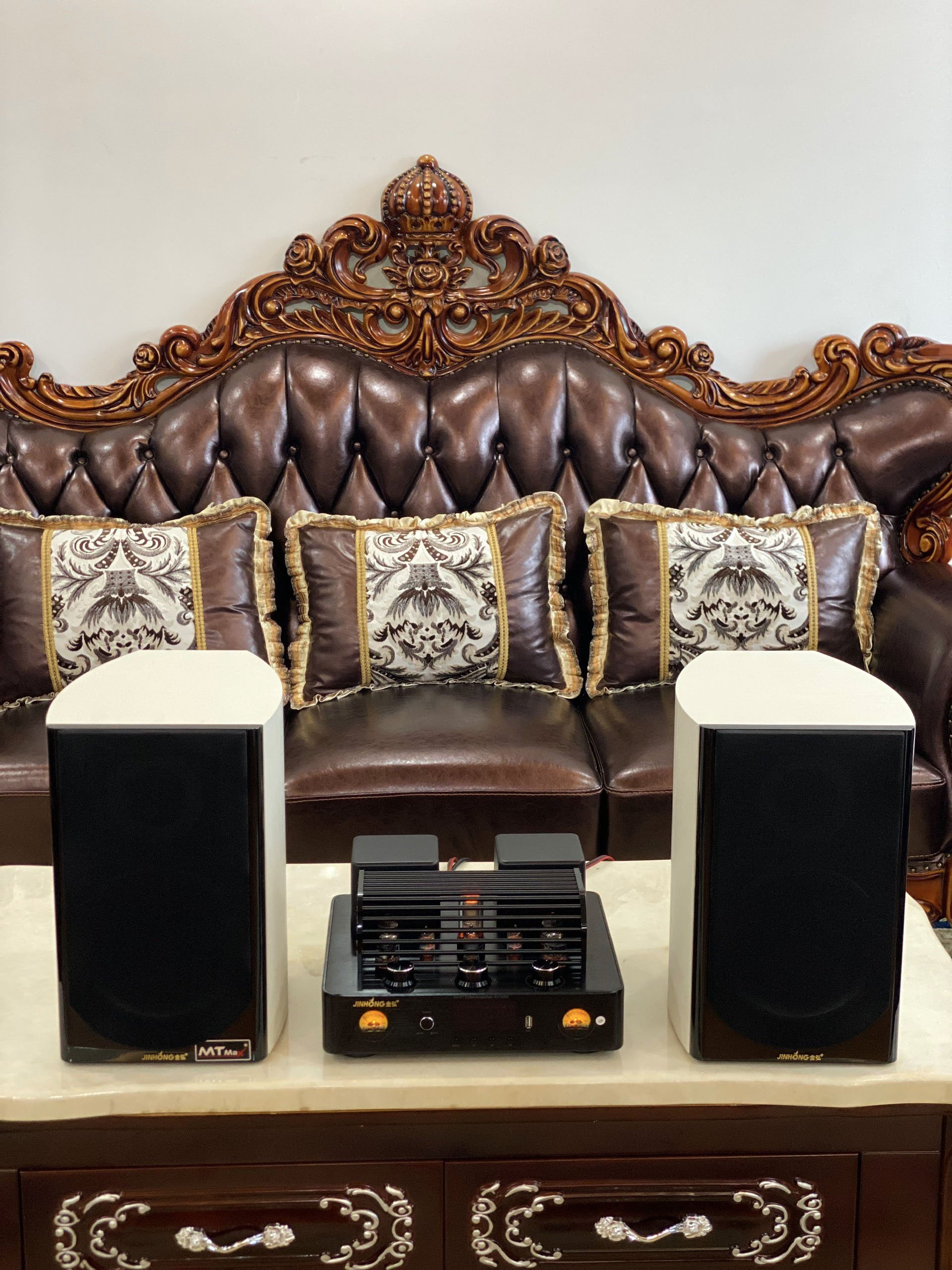 Dàn nghe nhạc cao cấp âm ly AV880 kết hợp loa nghe nhạc D18H cổng hưởng âm thanh cao cấp. HÀNG CHÍNH HÃNG
