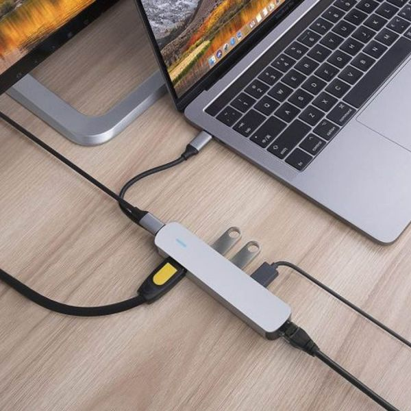 Cổng Chuyển HyperDrive 4K HDMI 6-in-1 USB-C Hub Cho MacBook, Ultrabook, Chromebook, PC &amp; USB-C devices - Hàng Chính Hãng