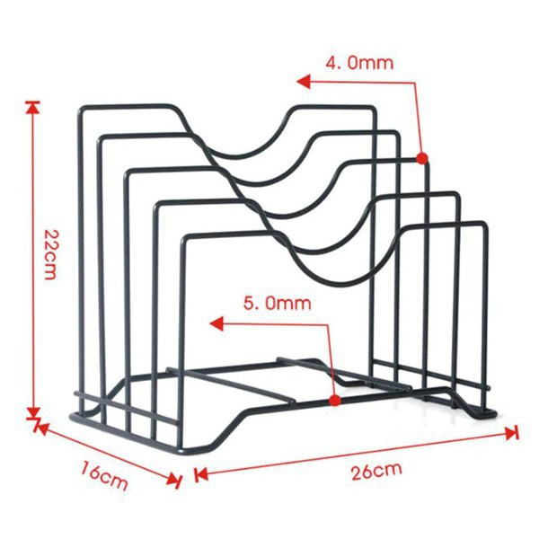 Kệ Để Dao, Thớt, Vun, Nấp Nồi Nhiều Ngăn Bằng Thép Không Rỉ Mẫu Mới