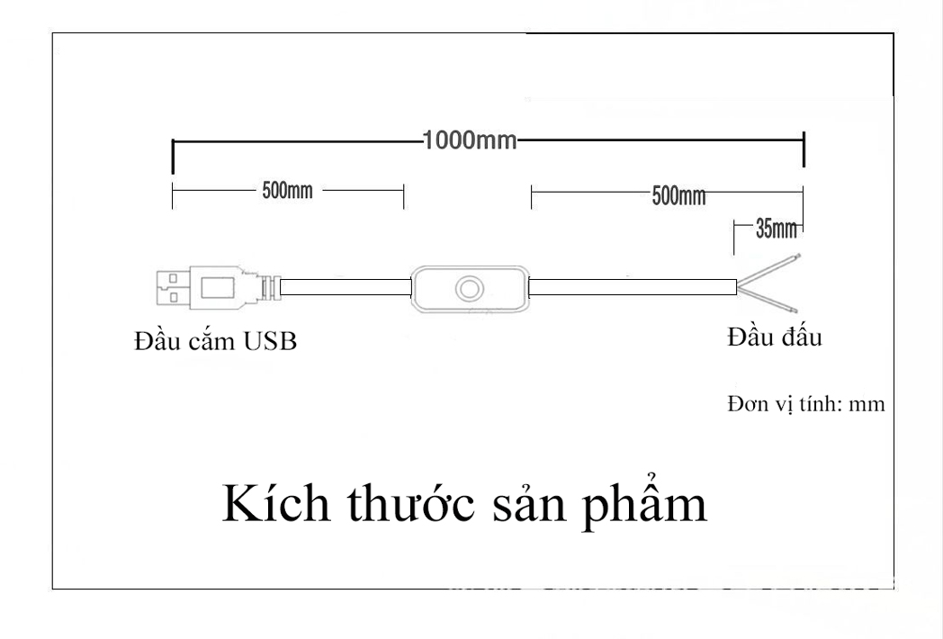 Set 5 dây công tắc đấu có đầu cắm USB cực tiện lợi sử dụng ngoài trời