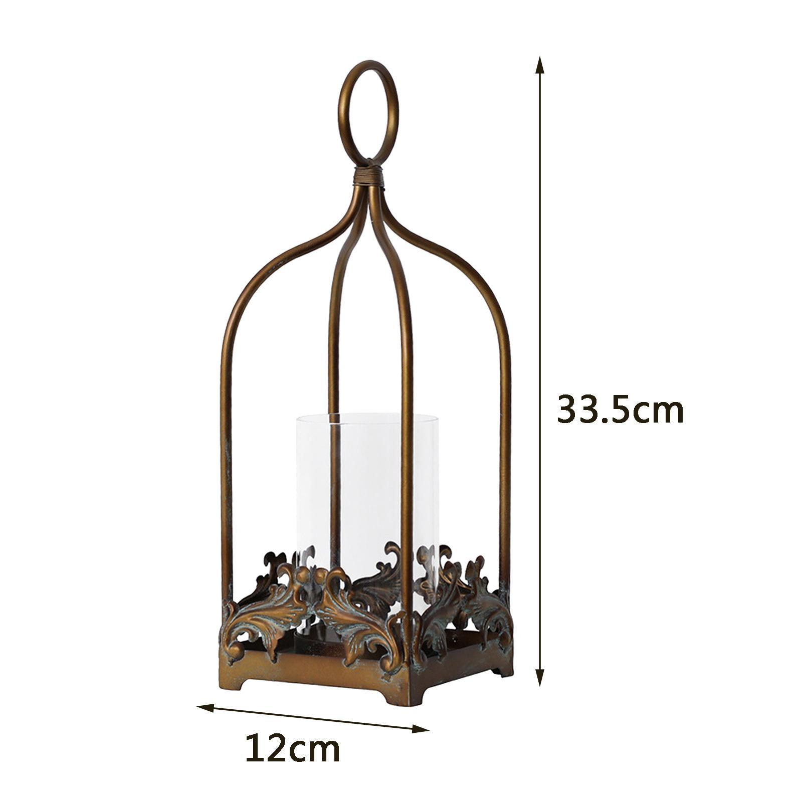 Retro Candle Holder Bird Cage Wedding New Year Party Ornament