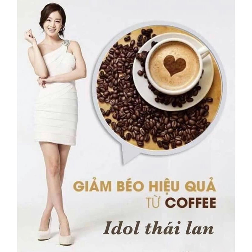 Cafe giam can IDOL SLIM + X2 mẫu mới chuẩn hàng thái hộp 10 gói giảm 3-6kg