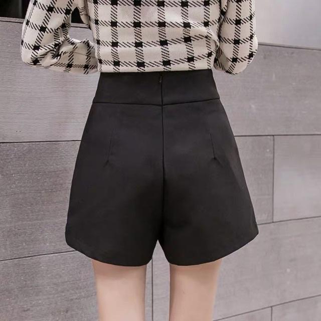 Quần short nữ cạp cao lưng cao Doloxi 6 khuy khóa lưng vải tuyết mưa Q40