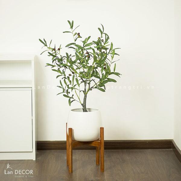 Cây giả - Cây Oliu trang trí Lan Decor 85cm - LC3043