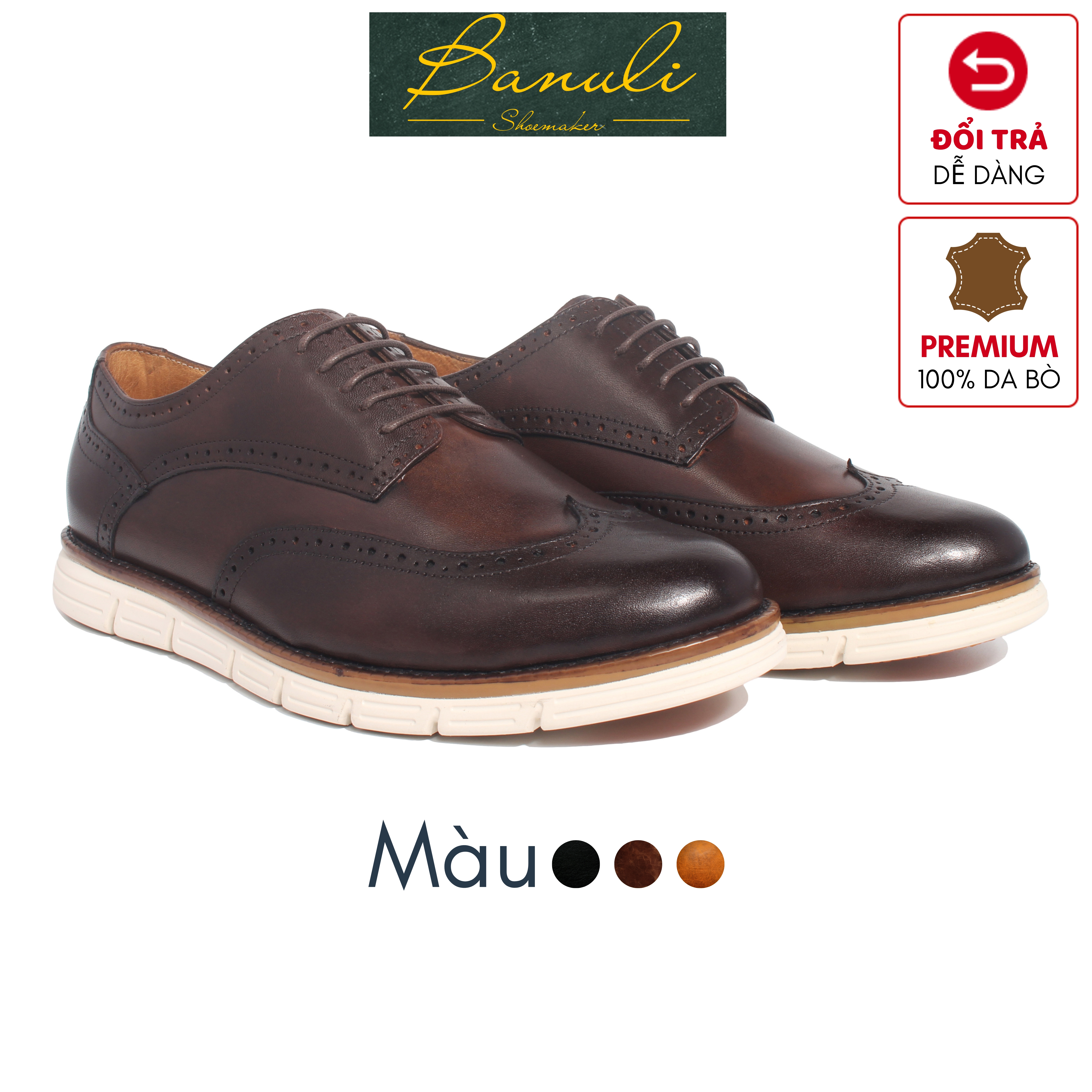 Giày Sneakers Banuli Nam Brogue Derby HSNM16