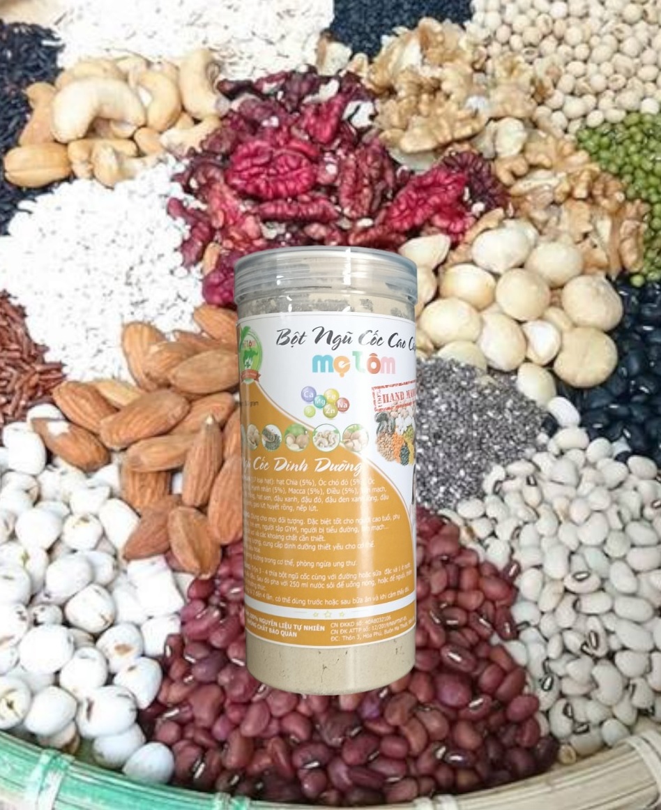 Bột Ngũ Cốc Dinh Dưỡng Mẹ Tôm 500g, gồm 17 loại hạt tươi ngon, giàu dinh dưỡng, không phụ gia chất bảo quản