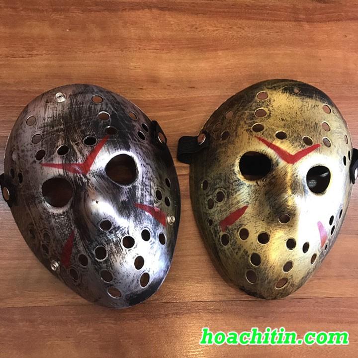 Mặt nạ Jason Voorhees xi vàng xi bạc trắng đen hóa trang halloween