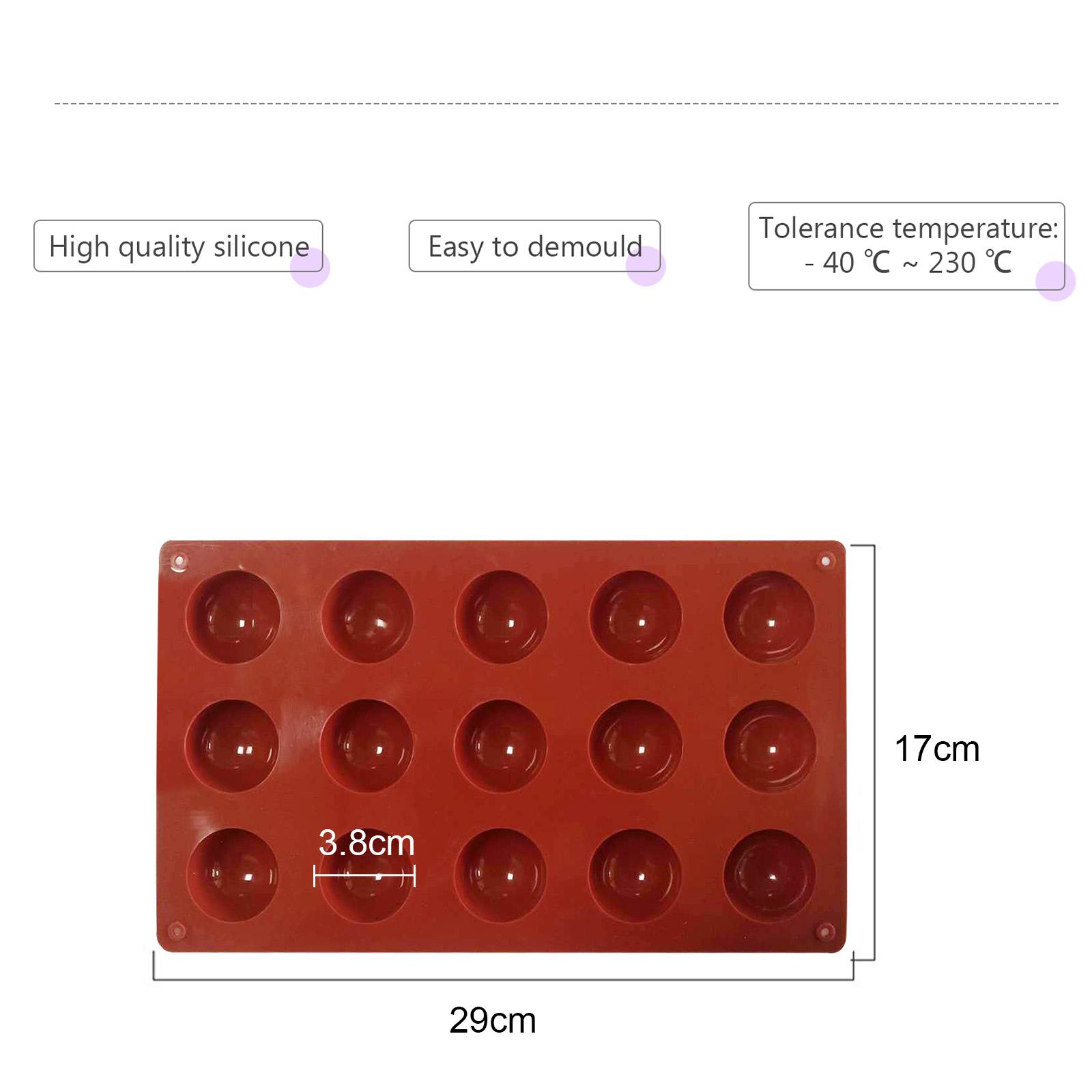 Khuôn làm bánh bằng silicone có 15 ngăn hình cầu