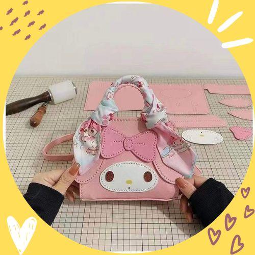 Set nguyên liệu tự làm túi xách nữ My Melody Sanrio character handmade khâu tay DIY bằng da PU dễ thương