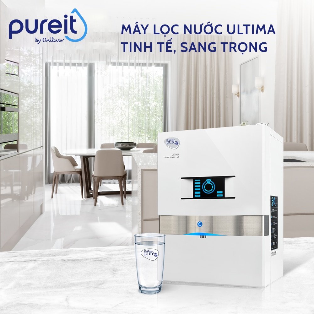 Máy lọc nước Unilever Pureit Ultima Trắng - Máy lọc nước bù khoáng để bàn treo tường Ultima - Bảo hành chính hãng 12 tháng