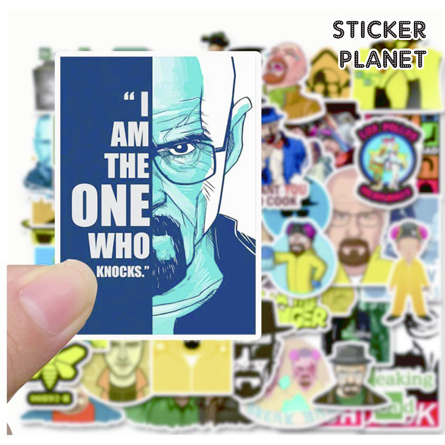 Bộ sticker phim breaking bad chống thấm nước trang trí mũ bảo hiểm, đàn, guitar, ukulele, điện thoại laptop