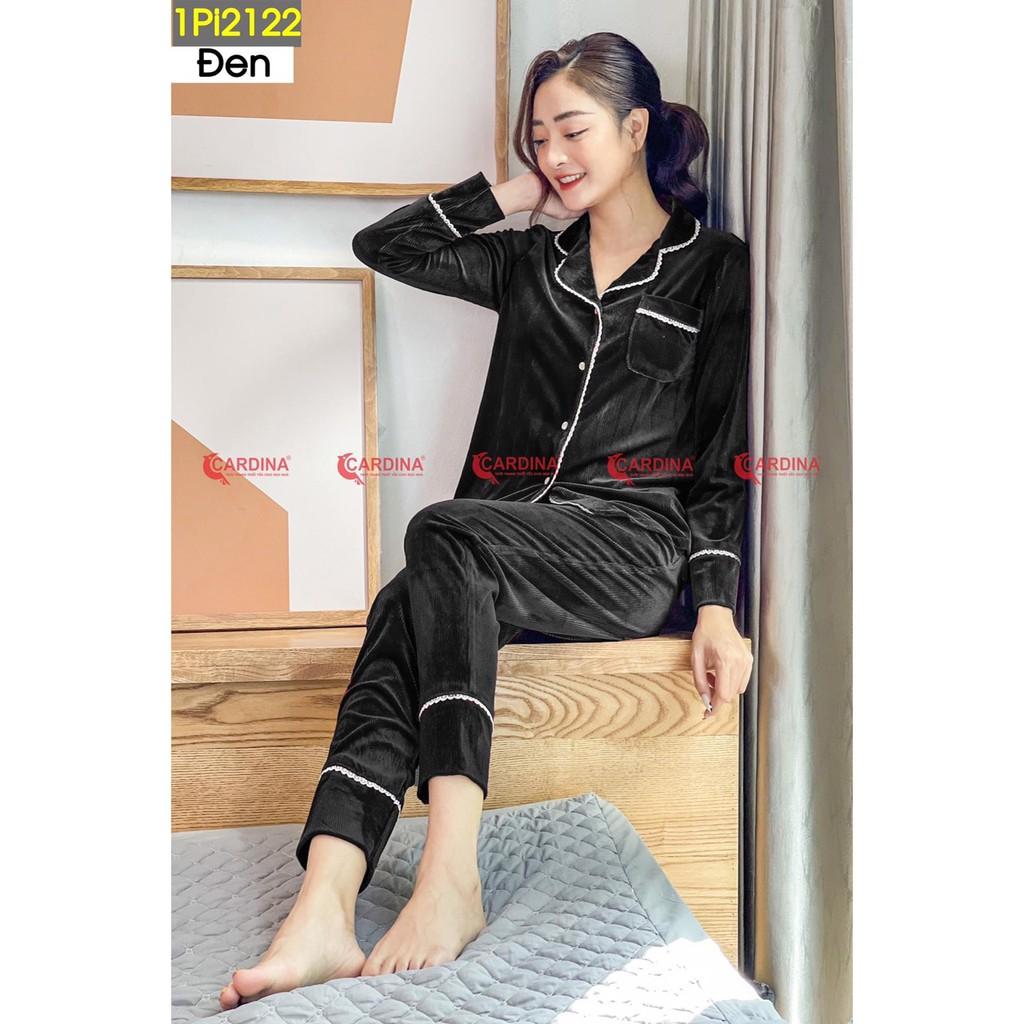 Đồ bộ, bộ pijama nữ vải nhung tăm cao cấp kiểu dáng thanh lịch sang trọng, màu sắc hiện đại