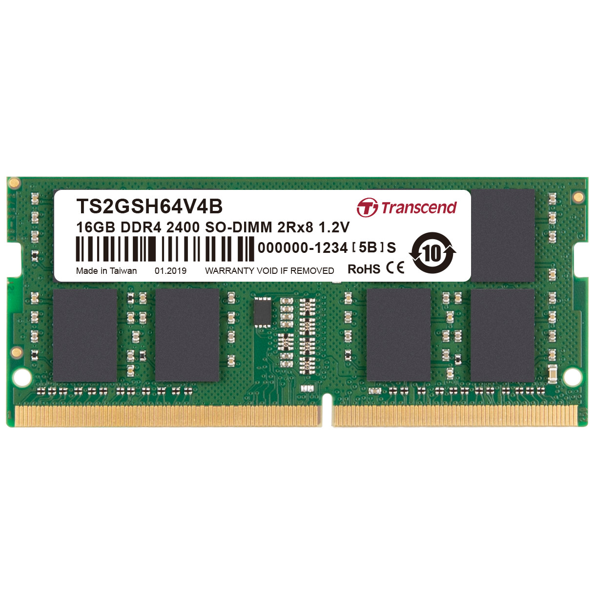 RAM Laptop Transcend 16GB DDR4 2400Mhz SO-DIMM 2Rx8 (1Gx8)x16 - Hàng Chính Hãng