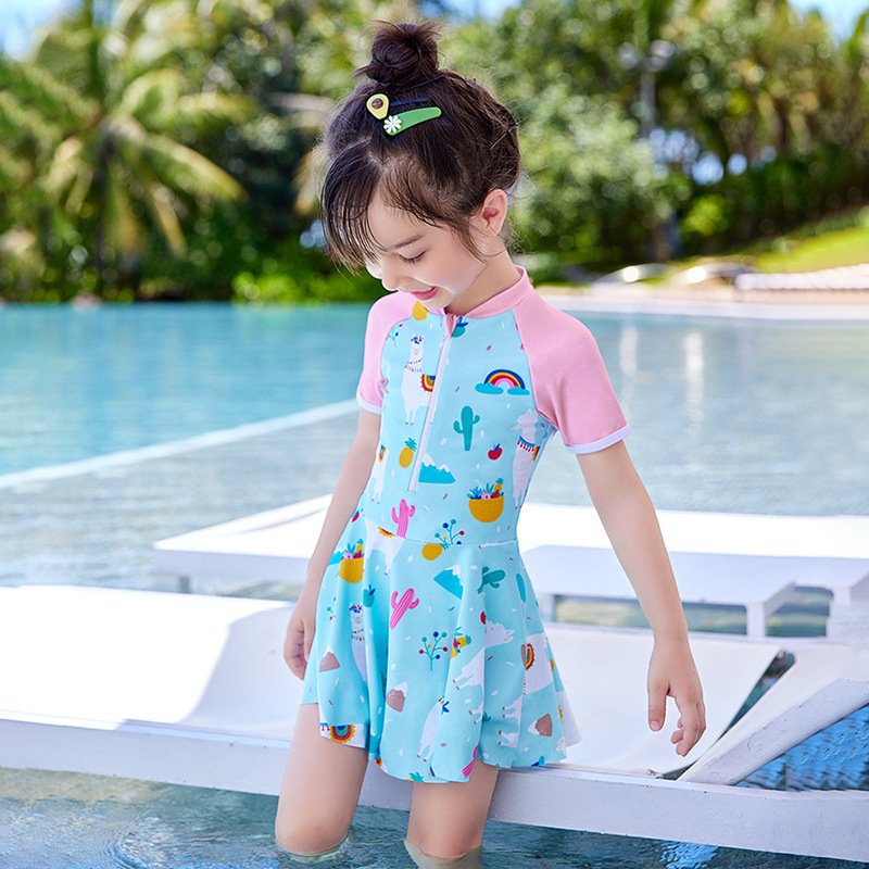 Bộ đồ bơi cho bé gái dokki áo liền váy cho bé hoạt động thoải mái, thoáng mát