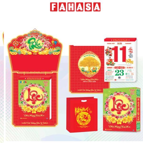 Lịch Bloc Siêu Đại - Chủ Đề Trà &amp; Hoa - Hồng Phúc Đại Cát - Hương Trang HT9