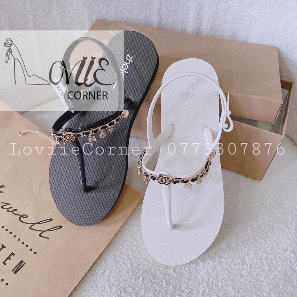 SANDAL NỮ LOVIIECORNER - GIÀY BỆT THỜI TRANG PHONG CÁCH NỮ TÍNH QUAI NGANG KẸP ĐẾ THẤP S220901