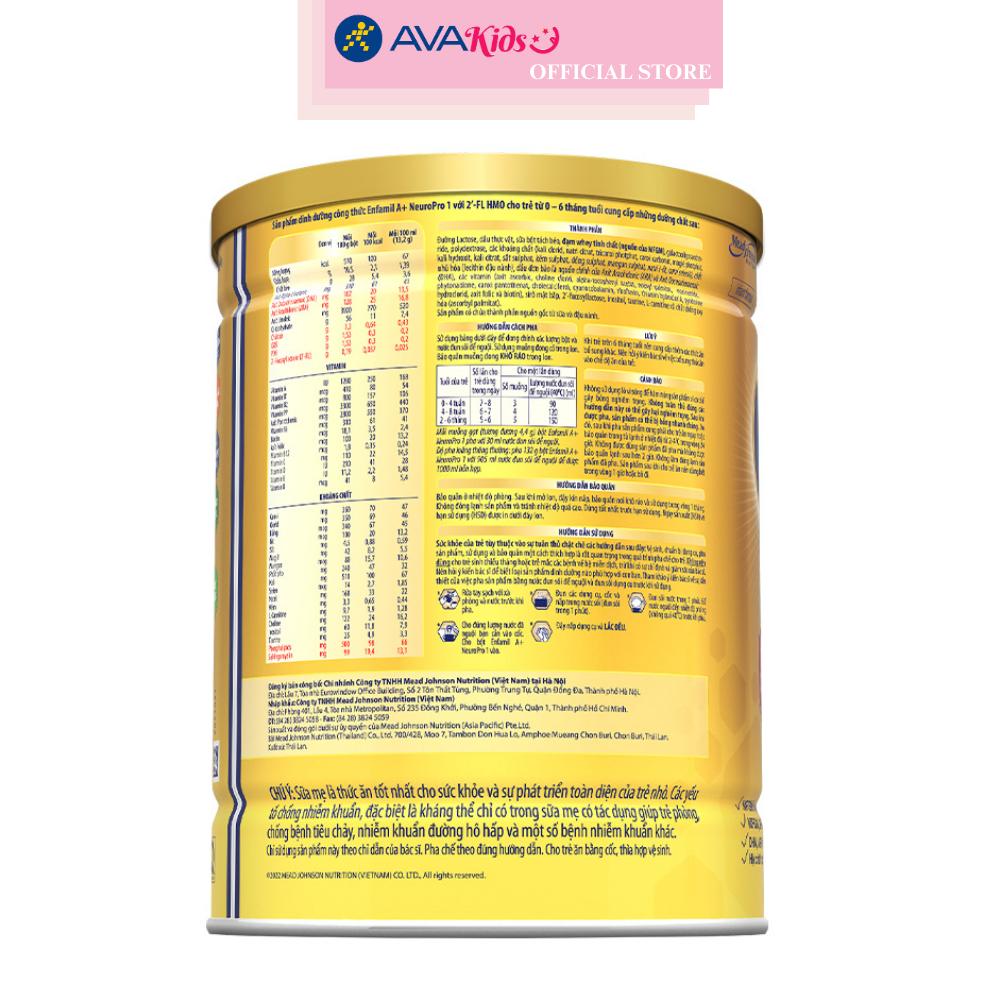 Sữa bột Enfamil A+ Neuropro số 1 830g (0 - 6 tháng) - Hàng Chính Hãng