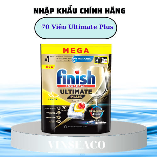 Combo 2 túi viên rửa bát Finish Quantum 100 viên (100*2=200 viên)