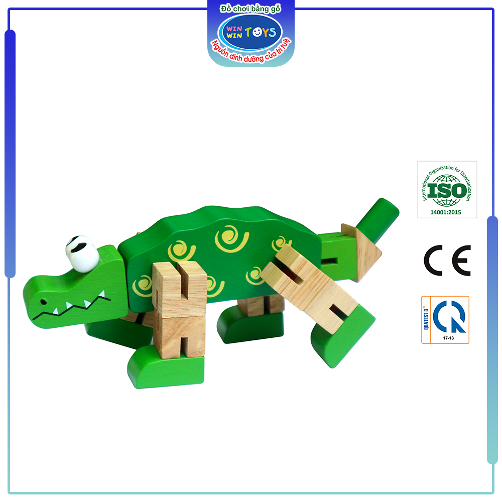 Đồ chơi gỗ Winwintoys - Cá sấu luồn thun 67052