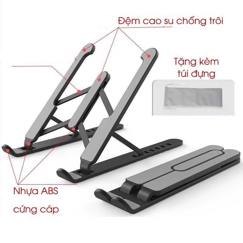 Giá đỡ laptop stand nhựa ABS hỗ trợ tản nhiệt có thể gấp gọn chỉnh độ cao